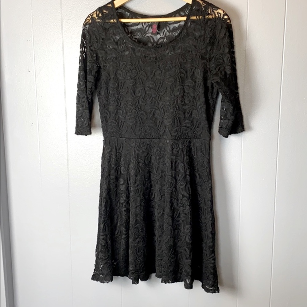 Black Dress With Lace Overlay